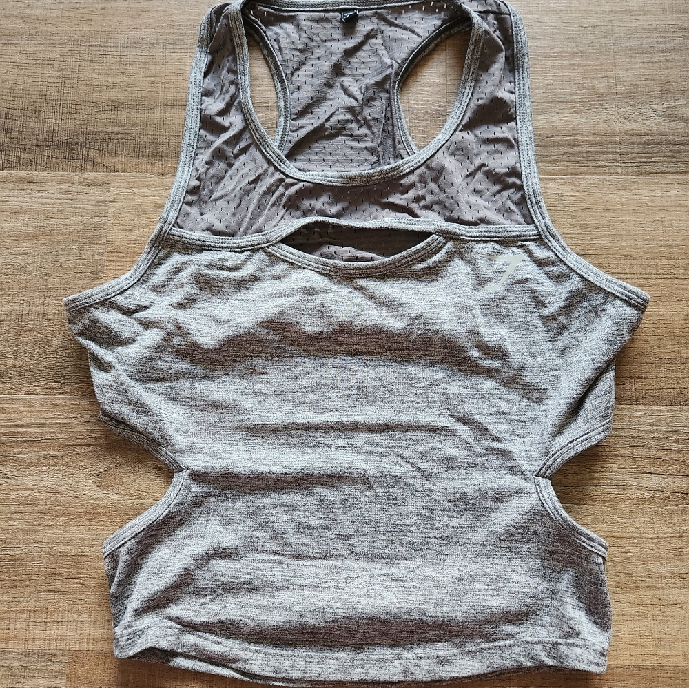 Gymshark x Nikki Blackketter Mezzanine Crop Top - Charcoal Marl - S